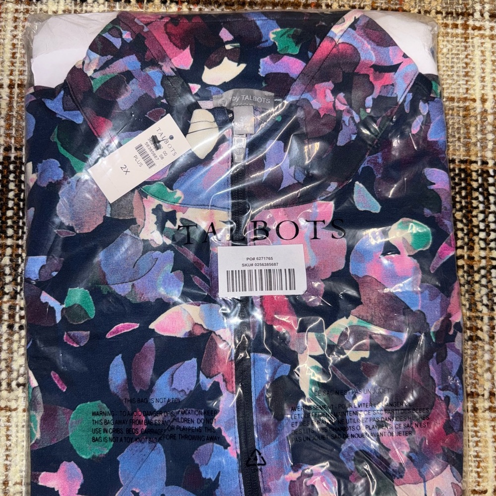 Talbots Multicolor Floral zip up